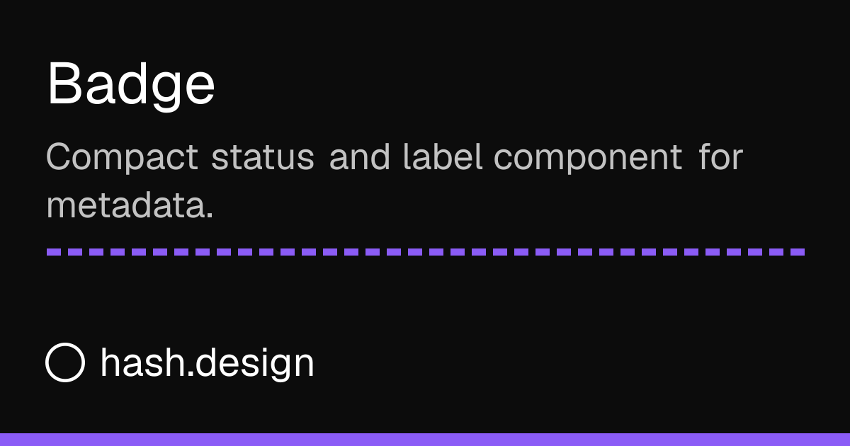 Badge | HASH Design