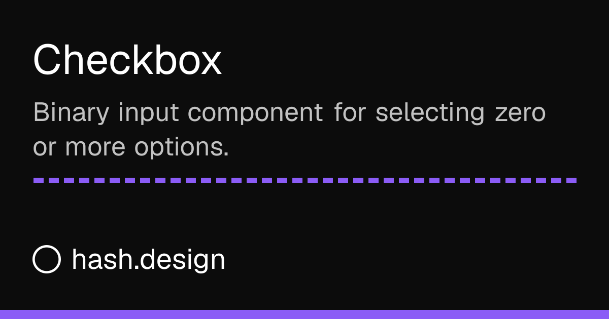 Checkbox | HASH Design
